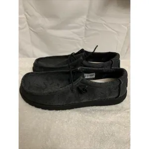 Hey Dude Shoes Mens 8 Loafers Slip On Black Camo Nwt