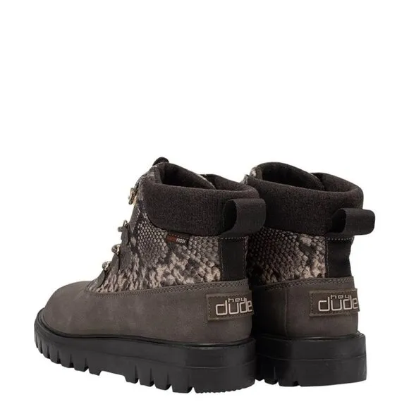 Hey Dude Tonya Eco Shield Womens Boots Shoes Booties Size 7 US Camo Snake New