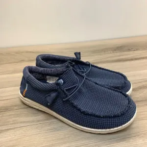 Hey Dude Wally Sport Mesh Men's Size 8 Casual Shoes Navy Blue / White