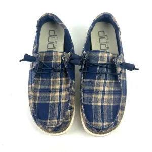 Hey Dude Wendy Shoes 8 Tartan Plaid Canvas Slip On Loafer Womens 8 Liq New