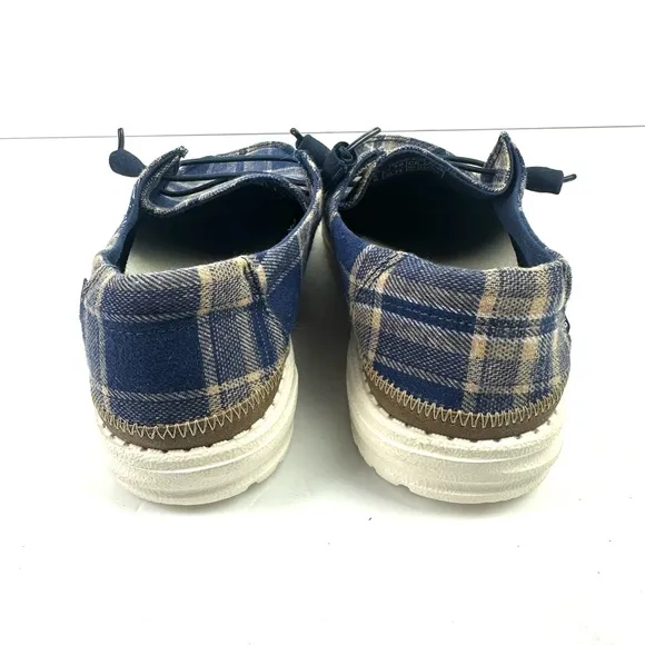 Hey Dude Wendy Shoes 8 Tartan Plaid Canvas Slip On Loafer Womens 8 Liq New