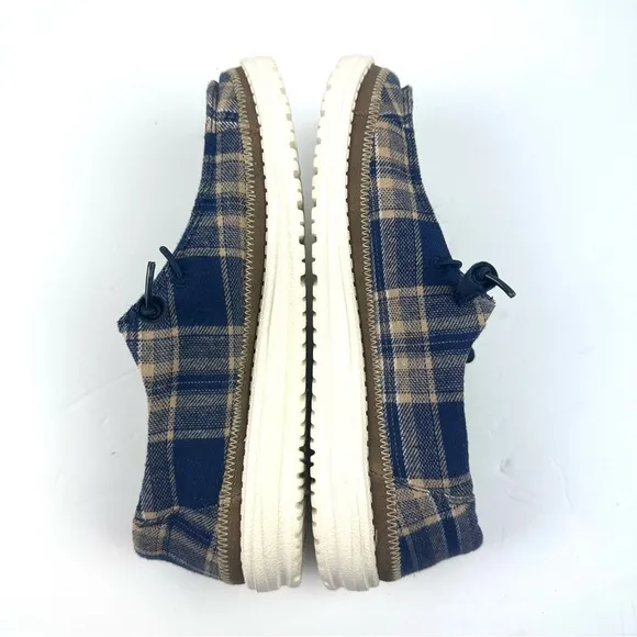 Hey Dude Wendy Shoes 8 Tartan Plaid Canvas Slip On Loafer Womens 8 Liq New