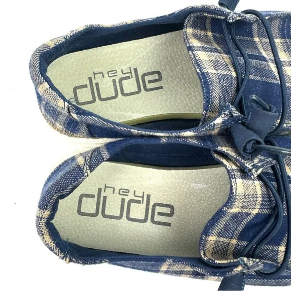 Hey Dude Wendy Shoes 8 Tartan Plaid Canvas Slip On Loafer Womens 8 Liq New