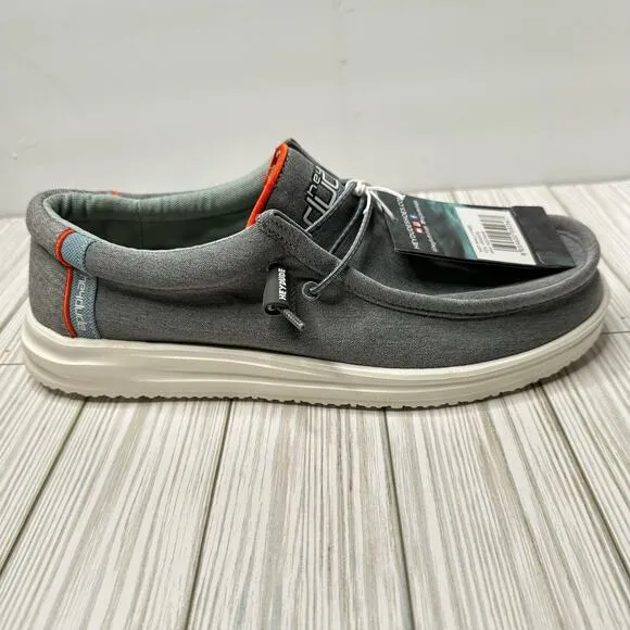 Hey Dudes Mens 8 Wally Free Slip On Shoes Granite Gray Airflow Collection NWT