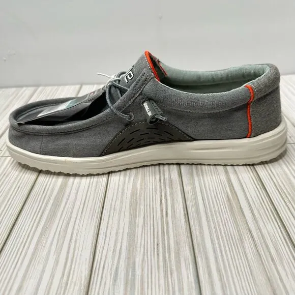 Hey Dudes Mens 8 Wally Free Slip On Shoes Granite Gray Airflow Collection NWT