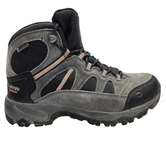 Hi-Tec Bandera II Mens 7 Mid Boots Gray Black Waterproof Outdoor Hiking Casual