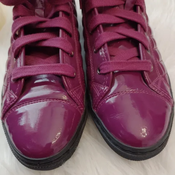 HIGH TOP FASHION SNEAKERS Patent Leather Fashion Sneakers SZ 9 Womens si…