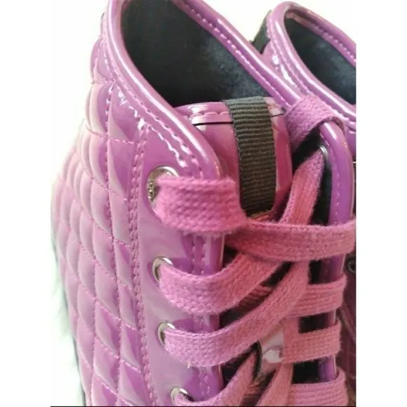 HIGH TOP FASHION SNEAKERS Patent Leather Fashion Sneakers SZ 9 Womens si…