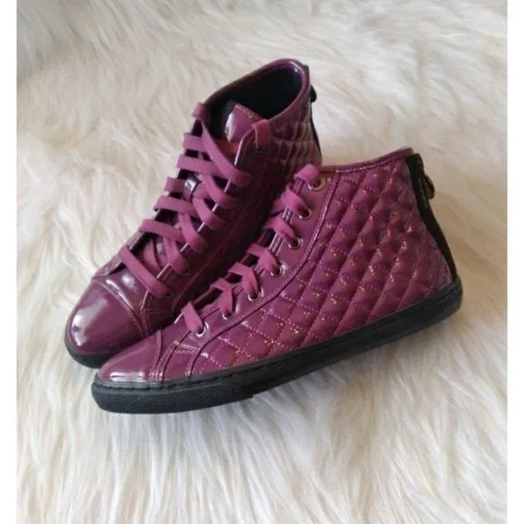 HIGH TOP FASHION SNEAKERS Patent Leather Fashion Sneakers SZ 9 Womens si…