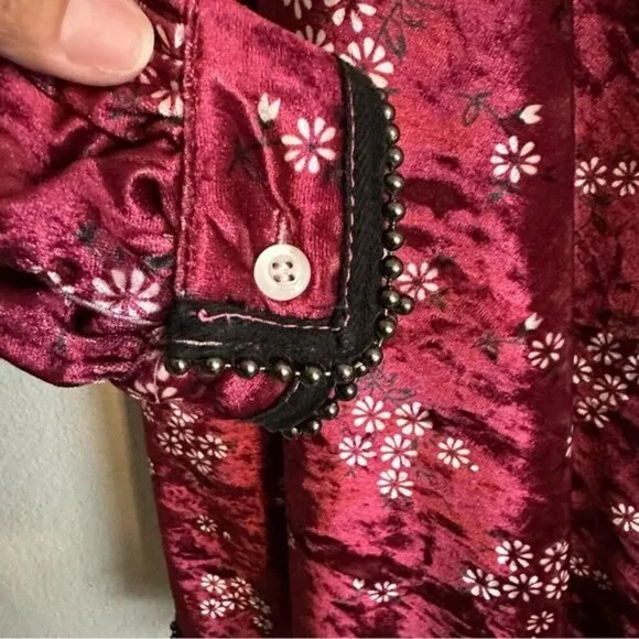 Highly Preppy Red Velvet Lace Dress Sz S Romantic Gothic Vampirecore Regencycore