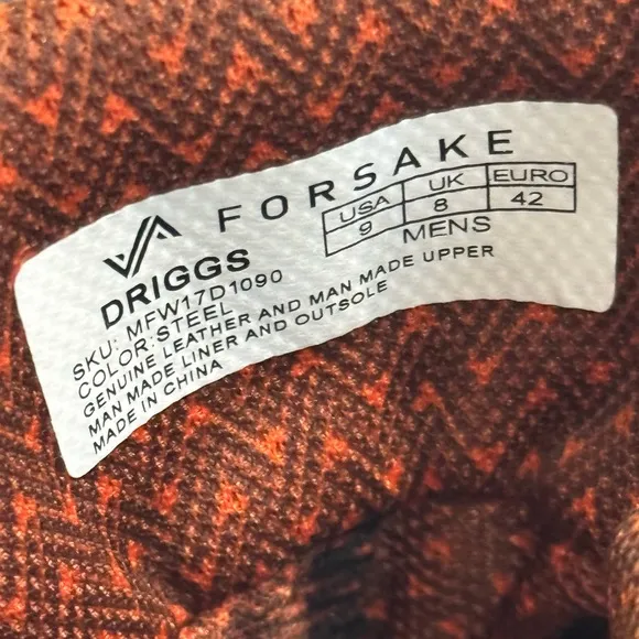 Hiking Boots Forsake Gray and Orange SZ 9