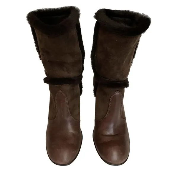 Hogan Brown Leather Boots Size 5.5