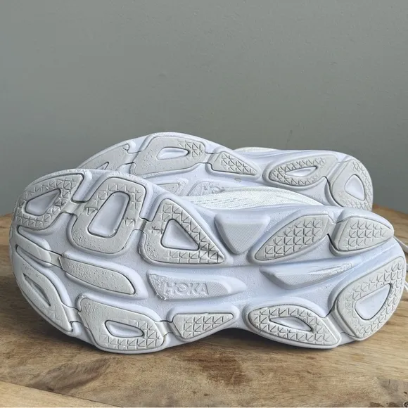 Hoka Bondi 8 Mens Size 8D Wide Width Running Shoes White Walking Comfort
