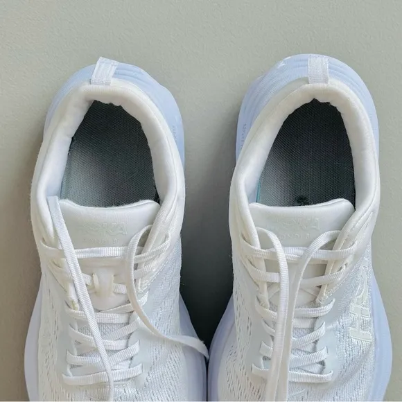 Hoka Bondi 8 Mens Size 8D Wide Width Running Shoes White Walking Comfort