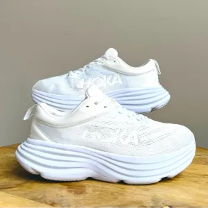 Hoka Bondi 8 Mens Size 8D Wide Width Running Shoes White Walking Comfort
