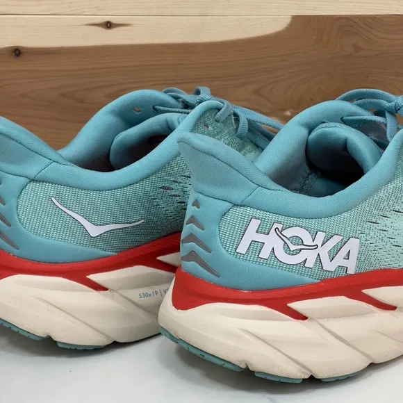 Hoka Clifton 8 Blue White Shoes Sneakers 1119394 AEBL Women's Size 10 B