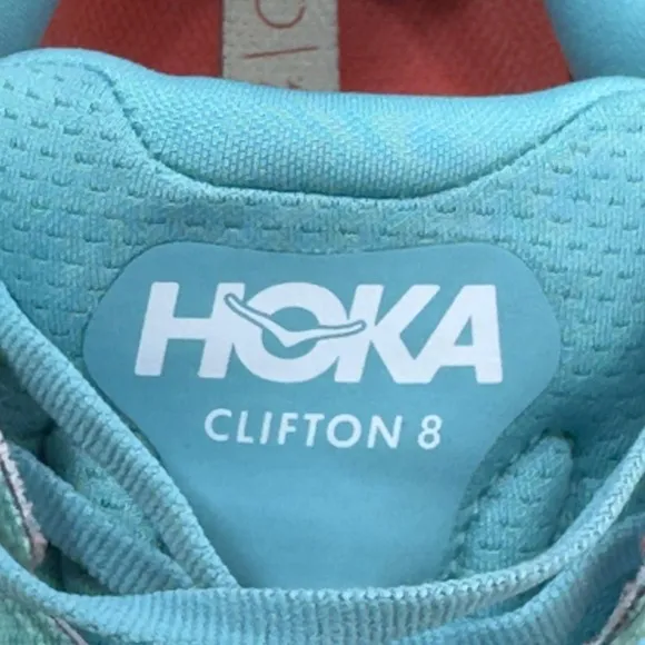 Hoka Clifton 8 Blue White Shoes Sneakers 1119394 AEBL Women's Size 10 B