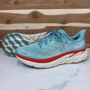 Hoka Clifton 8 Blue White Shoes Sneakers 1119394 AEBL Women's Size 10 B