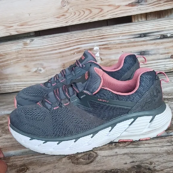 Hoka Gaviota 2 Gray and Pink Athletic Shoes with Breathable Mesh
