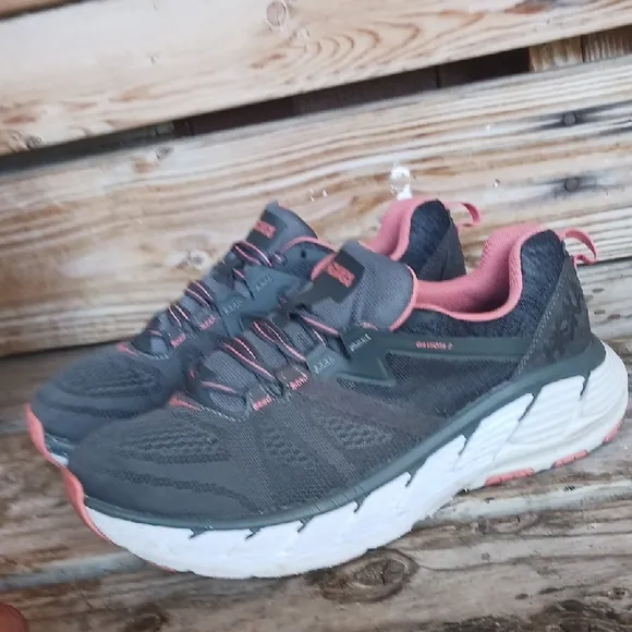 Hoka Gaviota 2 Gray and Pink Athletic Shoes with Breathable Mesh
