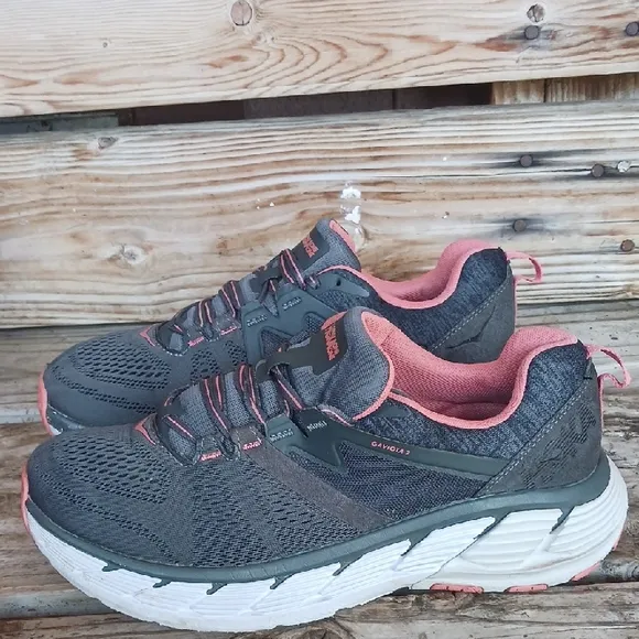 Hoka Gaviota 2 Gray and Pink Athletic Shoes with Breathable Mesh
