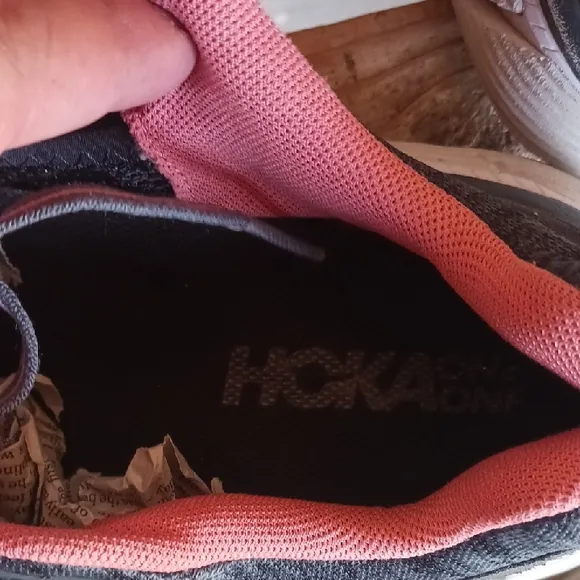 Hoka Gaviota 2 Gray and Pink Athletic Shoes with Breathable Mesh