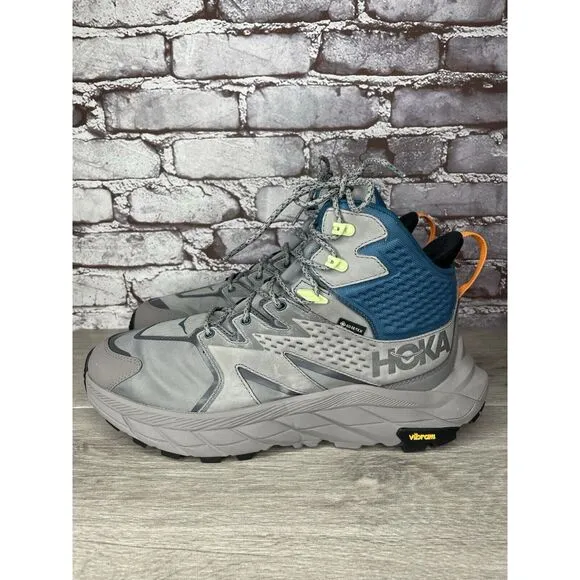 Hoka One One Anacapa Mid GTX Gray Blue Hiking Boots 1122018-SBCRL Men 11.5D US