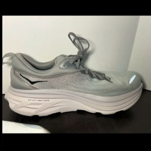 Hoka One One Bondi 8 Running Shoes Sharkskin/Harbor Mist Mens Size 11.5D