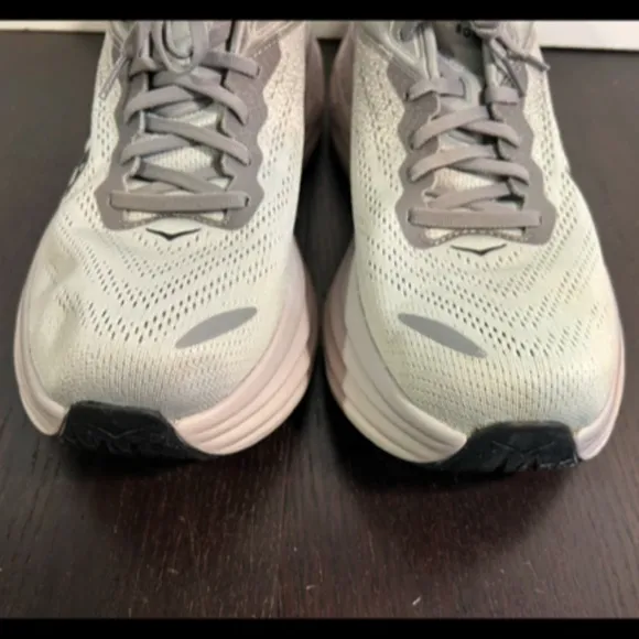 Hoka One One Bondi 8 Running Shoes Sharkskin/Harbor Mist Mens Size 11.5D