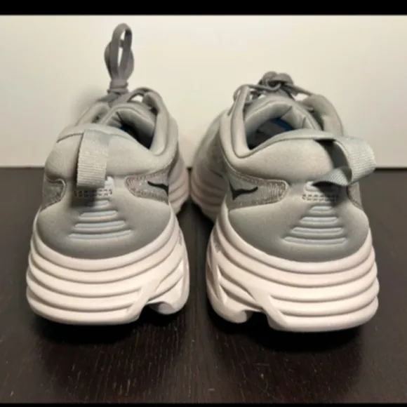 Hoka One One Bondi 8 Running Shoes Sharkskin/Harbor Mist Mens Size 11.5D