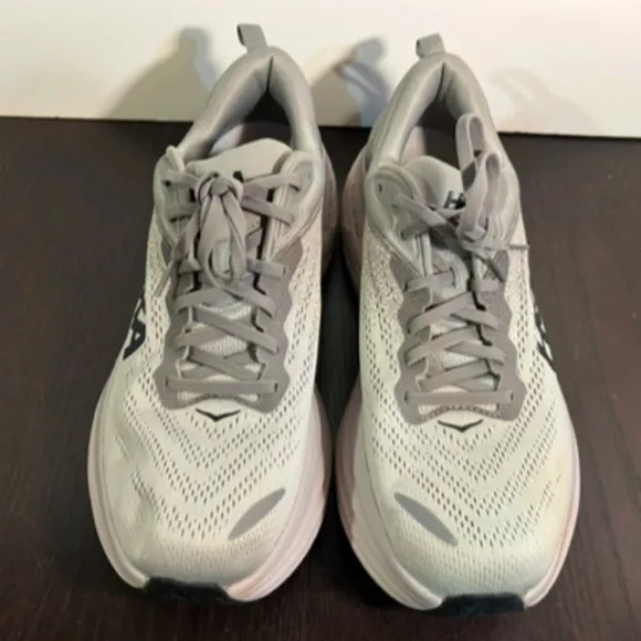 Hoka One One Bondi 8 Running Shoes Sharkskin/Harbor Mist Mens Size 11.5D