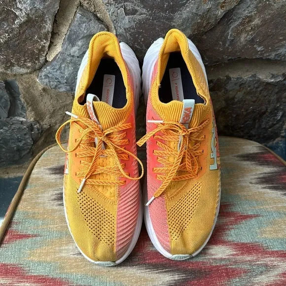 Hoka One One Carbon X 3 Running Shoes Yellow Size 10W Lightweight Breathable