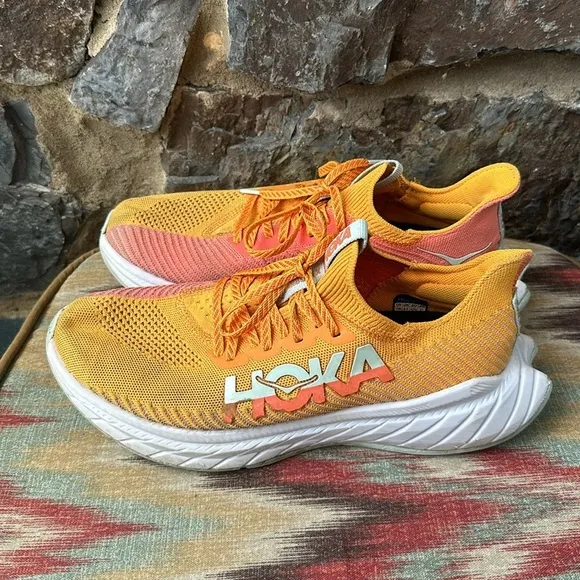 Hoka One One Carbon X 3 Running Shoes Yellow Size 10W Lightweight Breathable