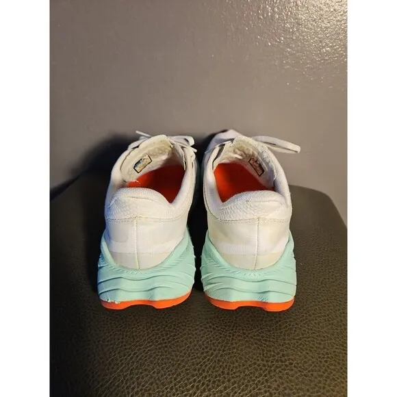 Hoka One One Carbon X  Men’s Shoe Size 10D White, Light Blue, and Orange