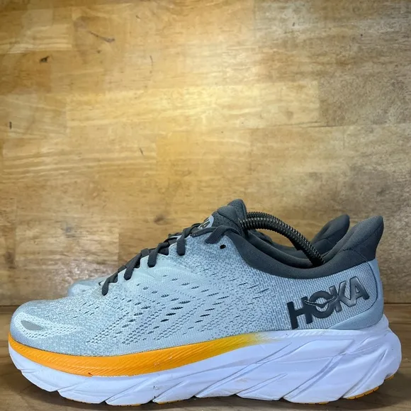 Hoka One One Clifton 8 REFLECTIVE Mens Size 10 Running Shoes Sneakers Blue Fog
