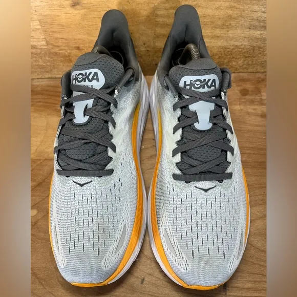 Hoka One One Clifton 8 REFLECTIVE Mens Size 10 Running Shoes Sneakers Blue Fog
