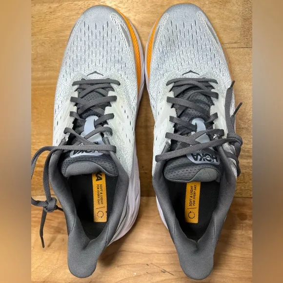 Hoka One One Clifton 8 REFLECTIVE Mens Size 10 Running Shoes Sneakers Blue Fog