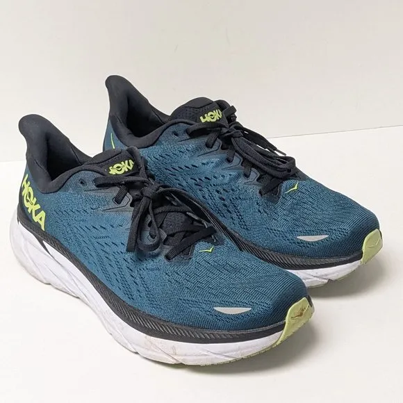 Hoka One One Clifton 8 Running Shoes, Blue, Men's 10.5 M