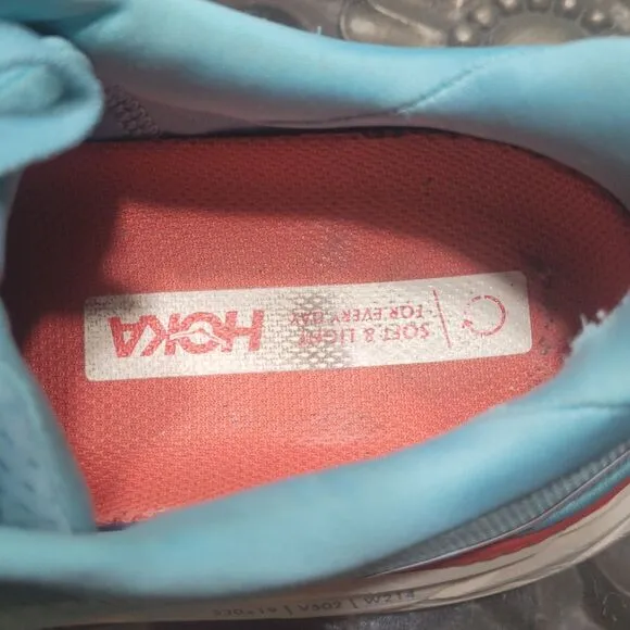 Hoka One One Clifton 8 Sneakers Womens 10.5B Blue Running Walking Athletic Shoes