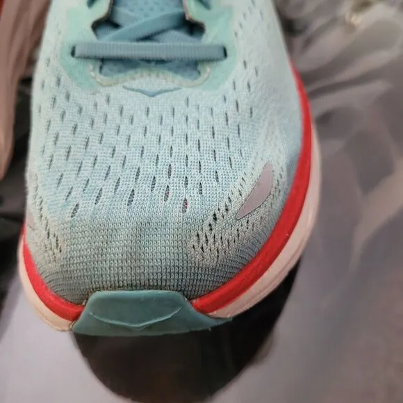 Hoka One One Clifton 8 Sneakers Womens 10.5B Blue Running Walking Athletic Shoes
