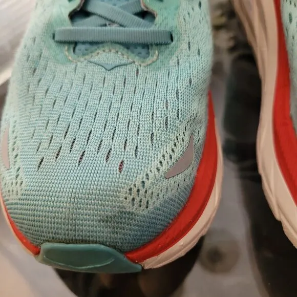 Hoka One One Clifton 8 Sneakers Womens 10.5B Blue Running Walking Athletic Shoes