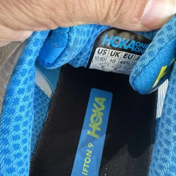 Hoka One One Clifton 9 Shoes Mens 10.5 D Ice Water Blue Running Walking Sneakers