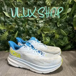 Hoka One One Clifton 9 Shoes Mens 10.5 D Ice Water Blue Running Walking Sneakers
