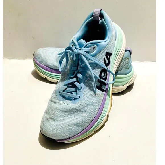 Hoka One one comfort tennis shoes running blue women 9B
