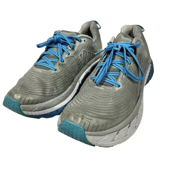 Hoka One One Gaviota Mens 10.5 Shoes‎ Gray Blue Running Walking Sneaker