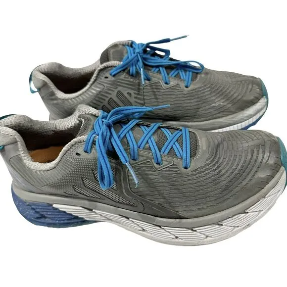 Hoka One One Gaviota Mens 10.5 Shoes‎ Gray Blue Running Walking Sneaker