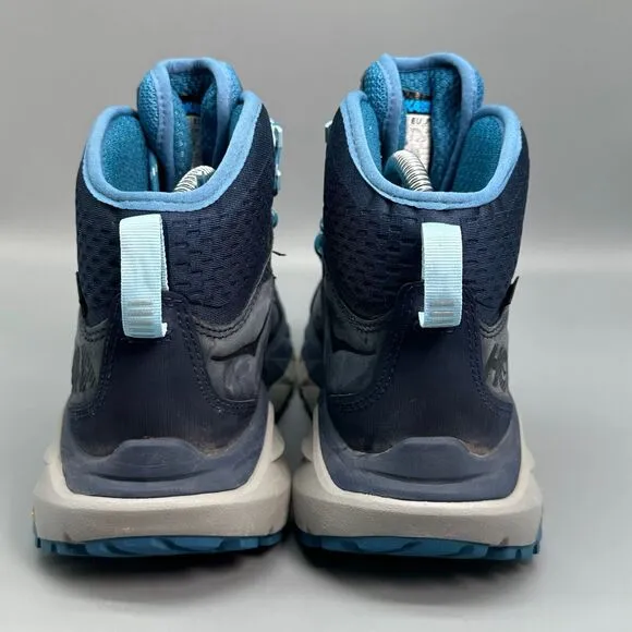 Hoka One One Kaha 2 GTX Women's 7 Blue Hiking Boots Round Toe Lace-Up High-Top