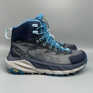 Hoka One One Kaha 2 GTX Women's 7 Blue Hiking Boots Round Toe Lace-Up High-Top