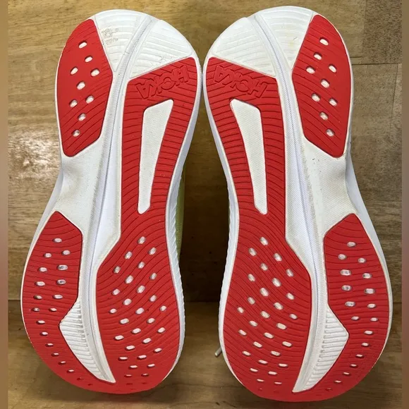 Hoka One One Mach 6 Womens Size 9.5 (B) Running Shoes Sneakers White Lettuce