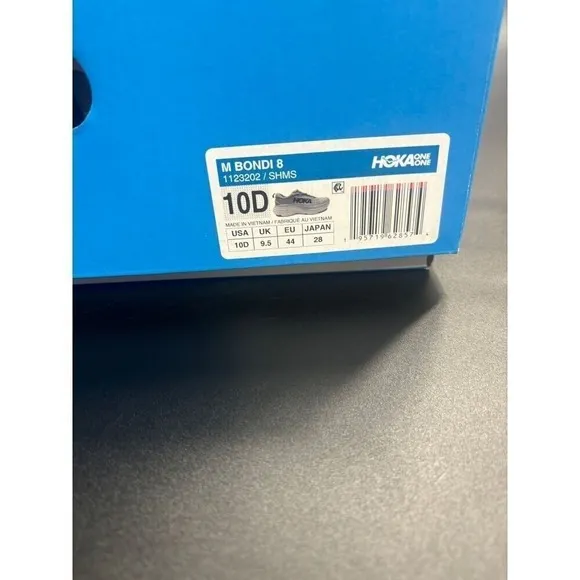 Hoka One One NIB Men's Bondi 8 1123202 Running Sneaker Shoes Gray in  Size10D